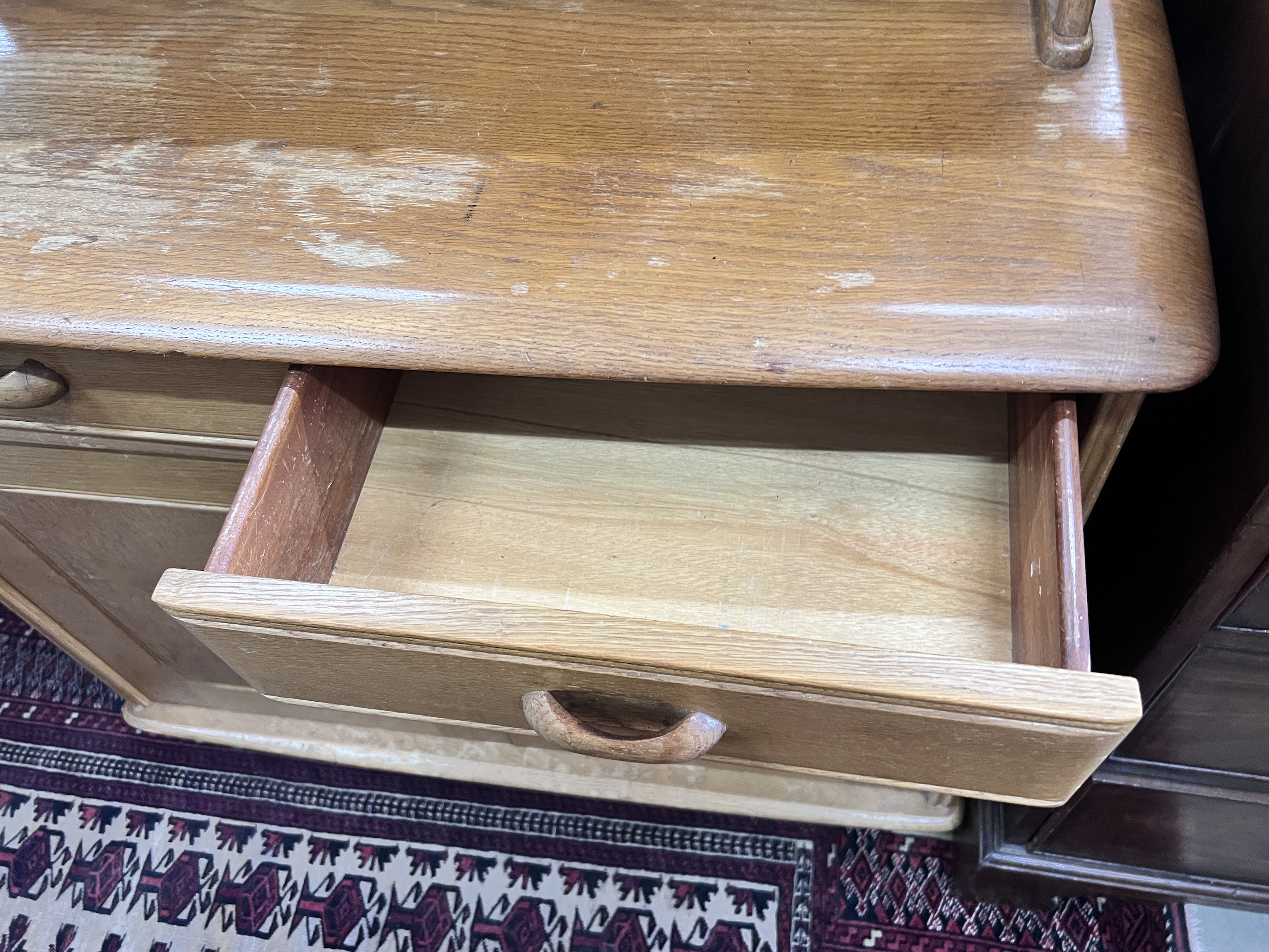 A Priory elm small cabinet, width 91cm, depth 44cm, height 102cm